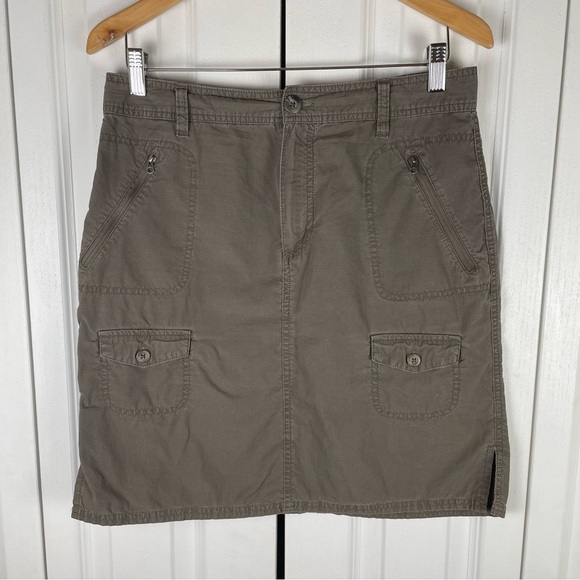 Columbia Dresses & Skirts - Columbia Straight Utility Cargo Skirt Womens 10 Green Khaki Outdoor Hiking Y2K